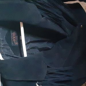 Vintage suede jacket women's size large with shoulder pads